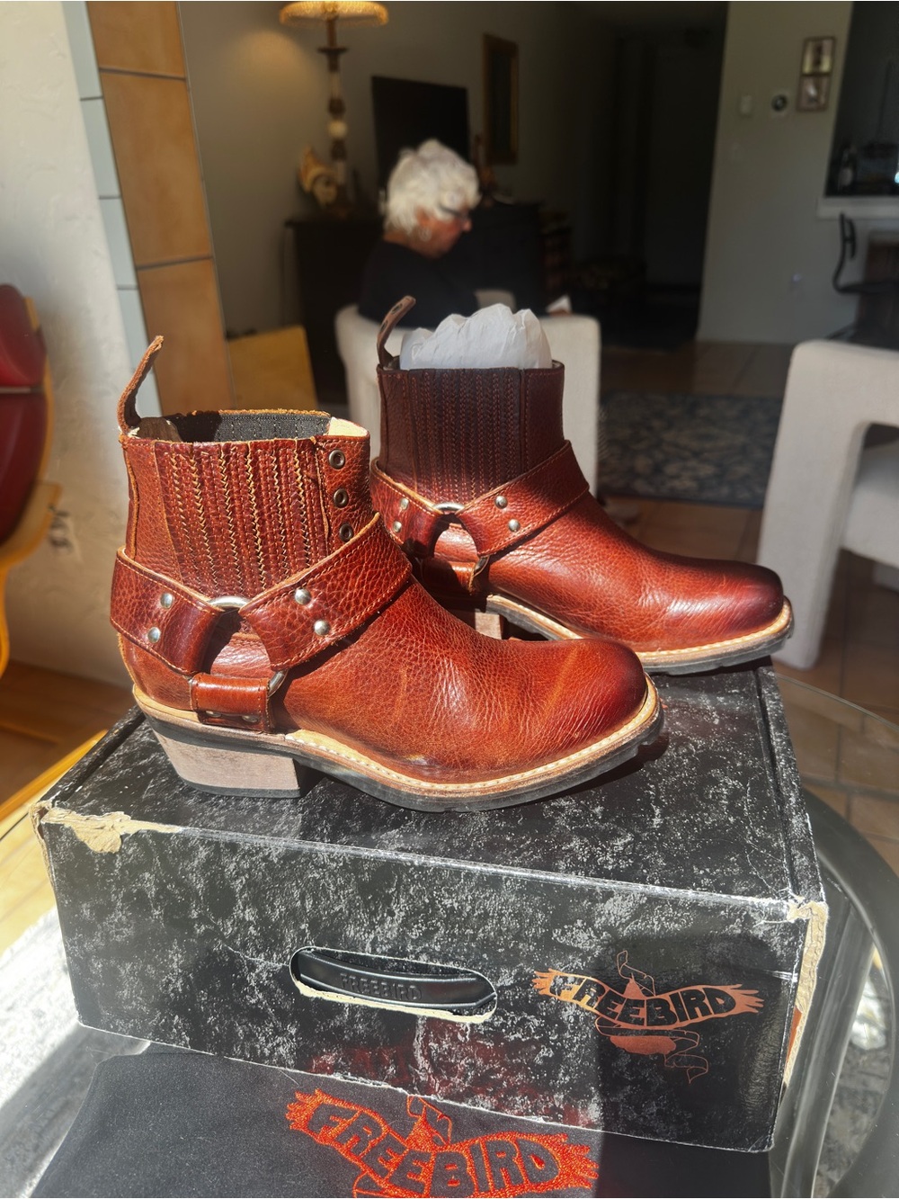 Freebird by Steven “Whiskey” Leather Harness Ankle Booties